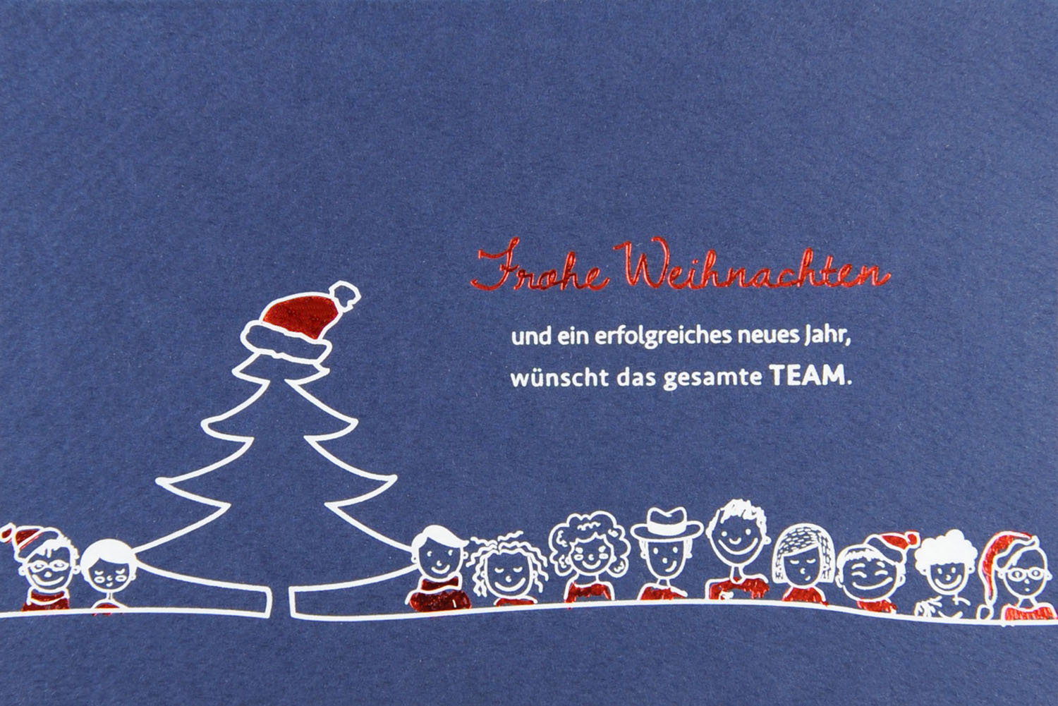 Charity-Weihnachtskarte mit gutem Zweck: Peter Maffay Stiftung - Teamkarte mit Weihnachtsbaum