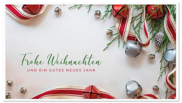 Praktische Kleinformat-Weihnachtskarte zum attraktiven Preis mit Weihnachtsgruß und Weihnachtsglöckchen