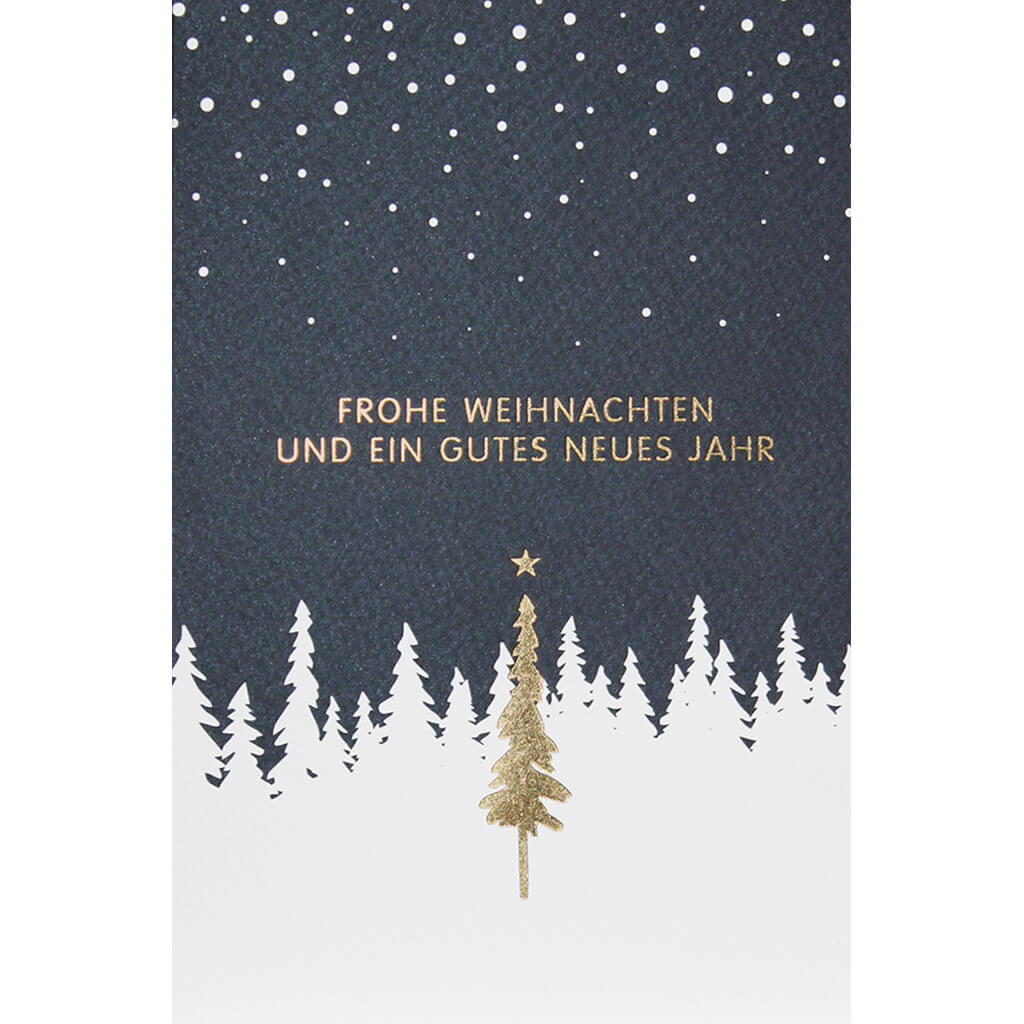 Günstige Weihnachtskarten im Vorteils-Paket von 150 Stück aus Aquarellkarton mit Goldfolienprägung