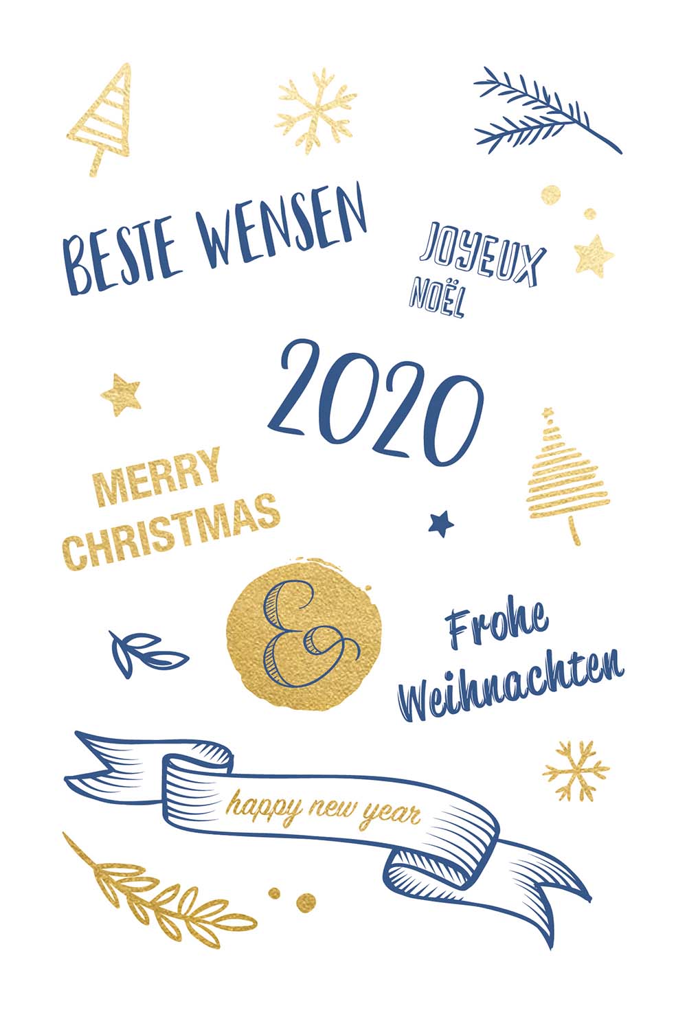 Weihnachtskarte aus Büttenkarton mit Goldprägung für Make a Wish Deutschland e.V.