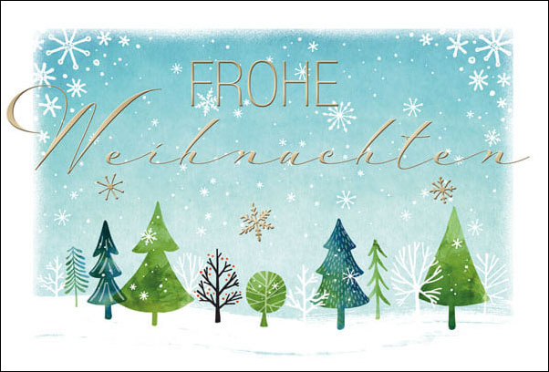 Weihnachtskarte mit Winterlandschaft