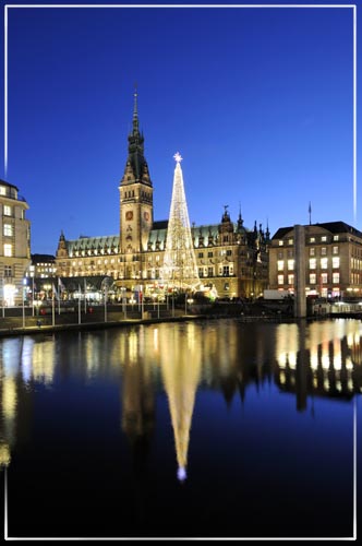 Weihnachtskarte mir Rathaus Hamburg