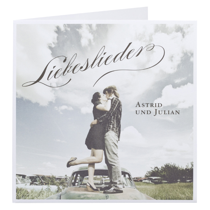 Hochzeitskarte in Form eines CD Albums mit Booklet und Fotodruck