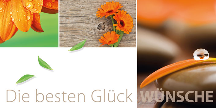 Glückwunschkarte mit Fotocollage im DIN lang Format