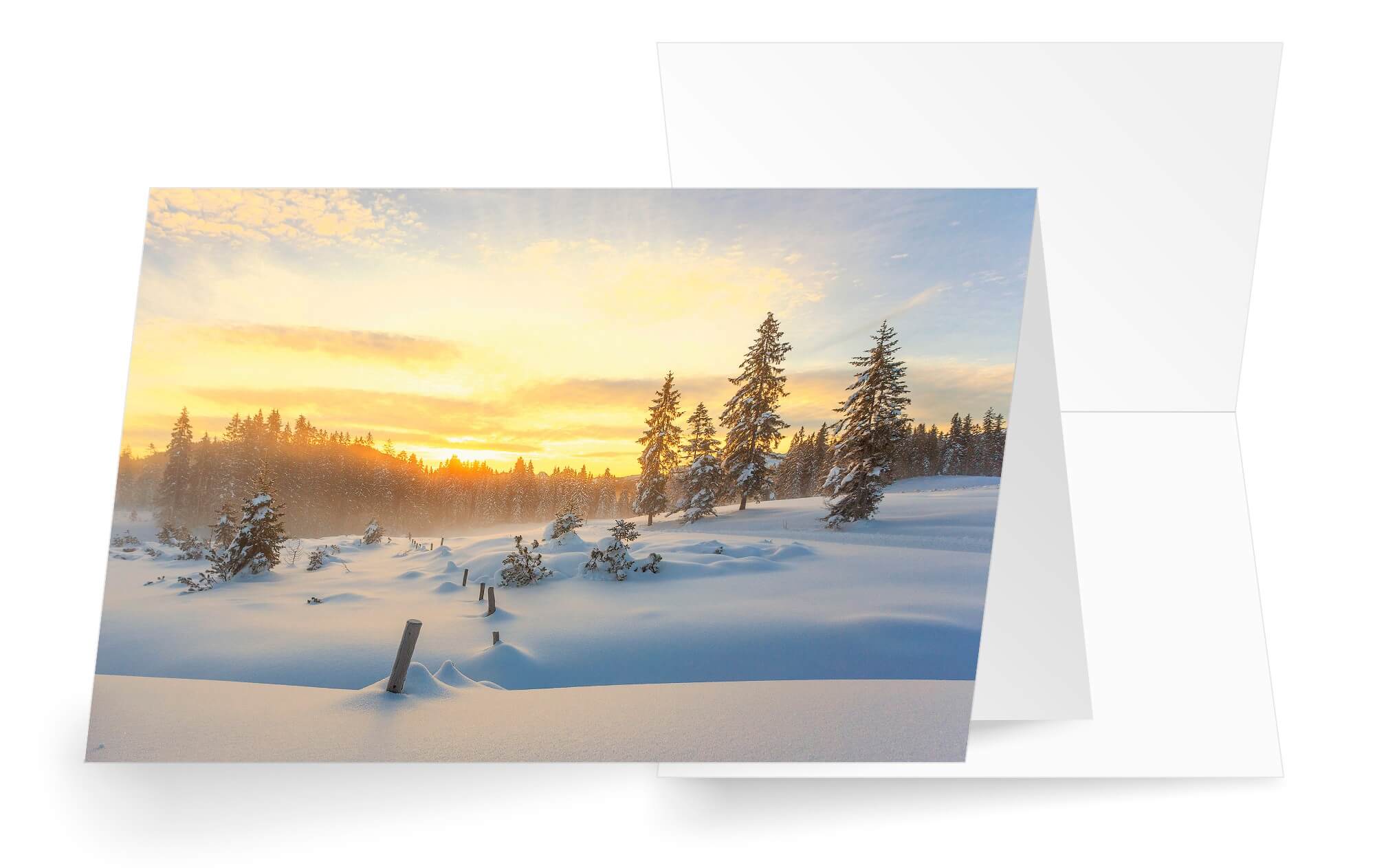 Winter-Weihnachtskarte "Schneelandschaft" mit verschneiter Natur ohne Gruß