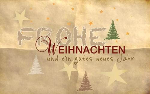 Hellbraune Spendenweihnachtskarte mit gutem Zweck zugunsten DKKS