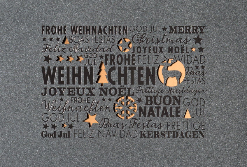 Weihnachtskarte anthrazit metallic