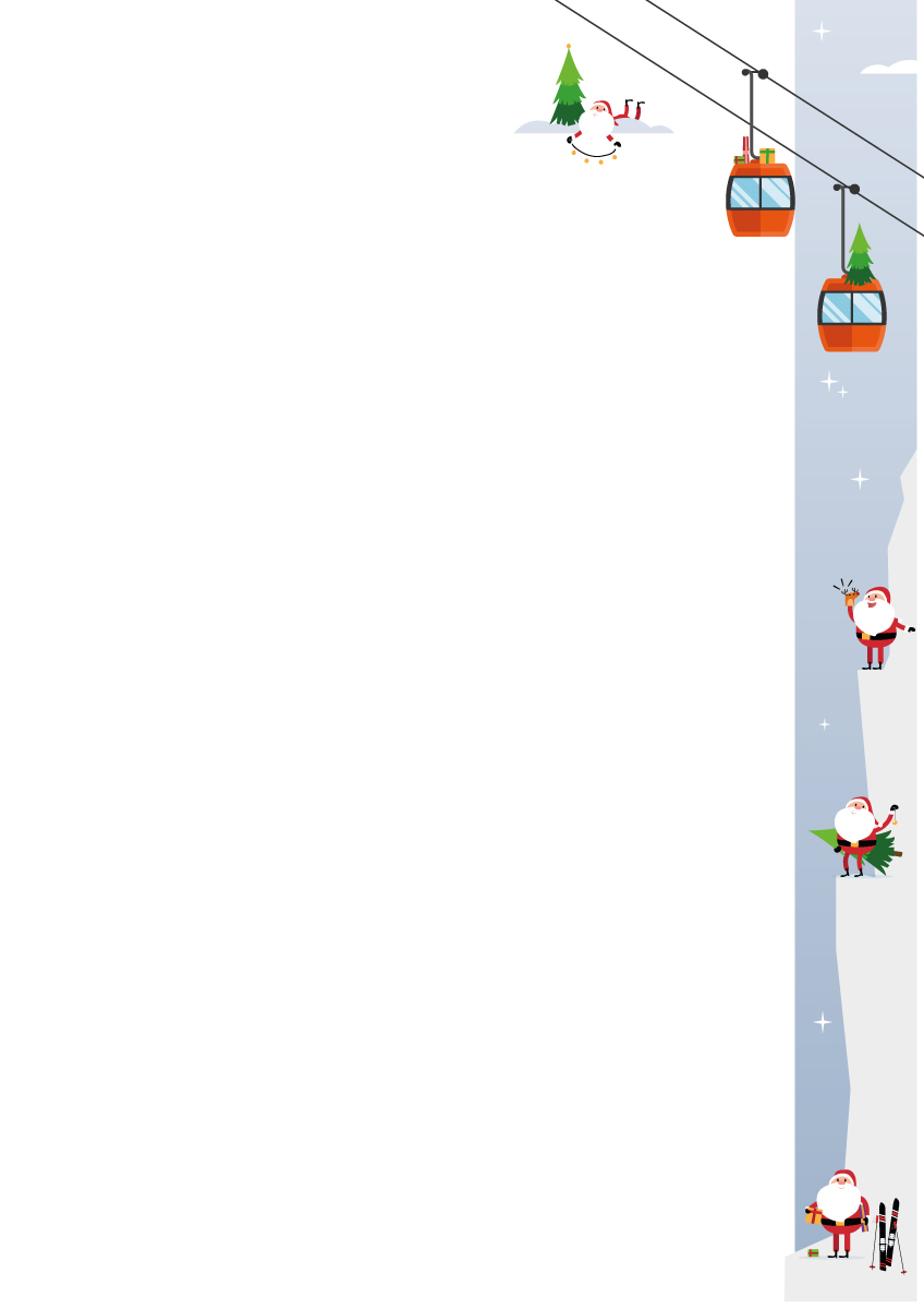 Humorvolle Weihnachtsbriefblätter mit dem Weihnachtsmann und Spendenzweck zugunsten der Deutschen Kinderkrebsstiftung