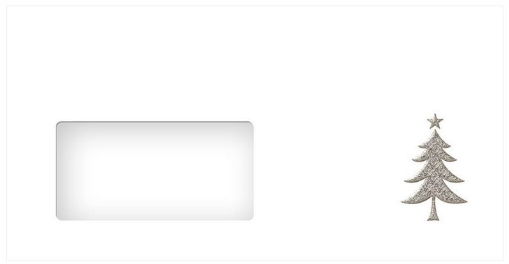 Briefumschlag, DIN lang, für Weihnachtsbriefbögen, mit silberner Folienprägung, mit Fenster