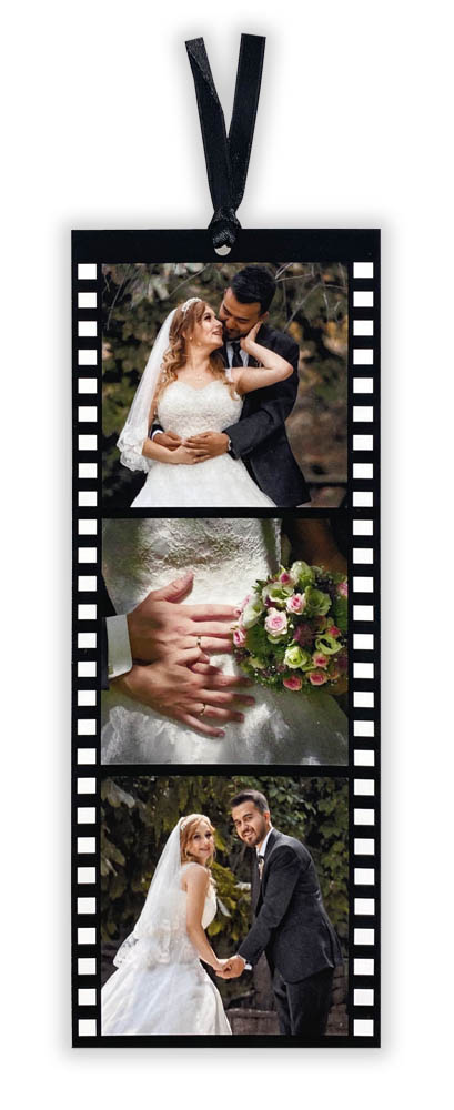 Foto-Filmstreifen als Dankkarte zur Hochzeit