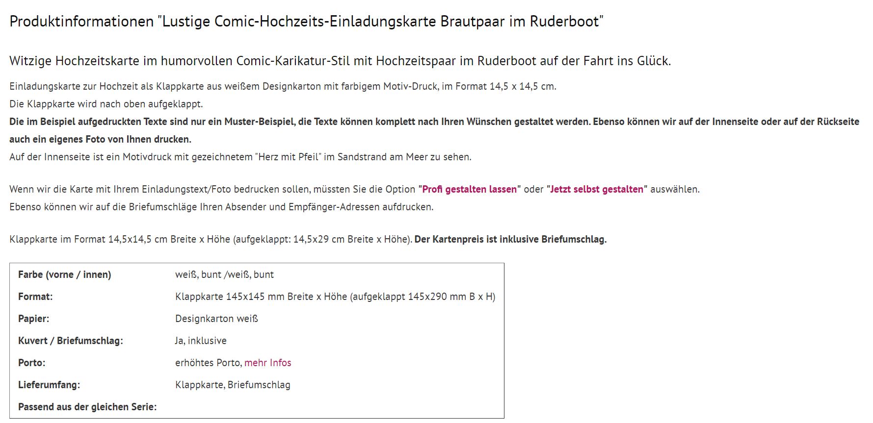 Beschreibungstext zur