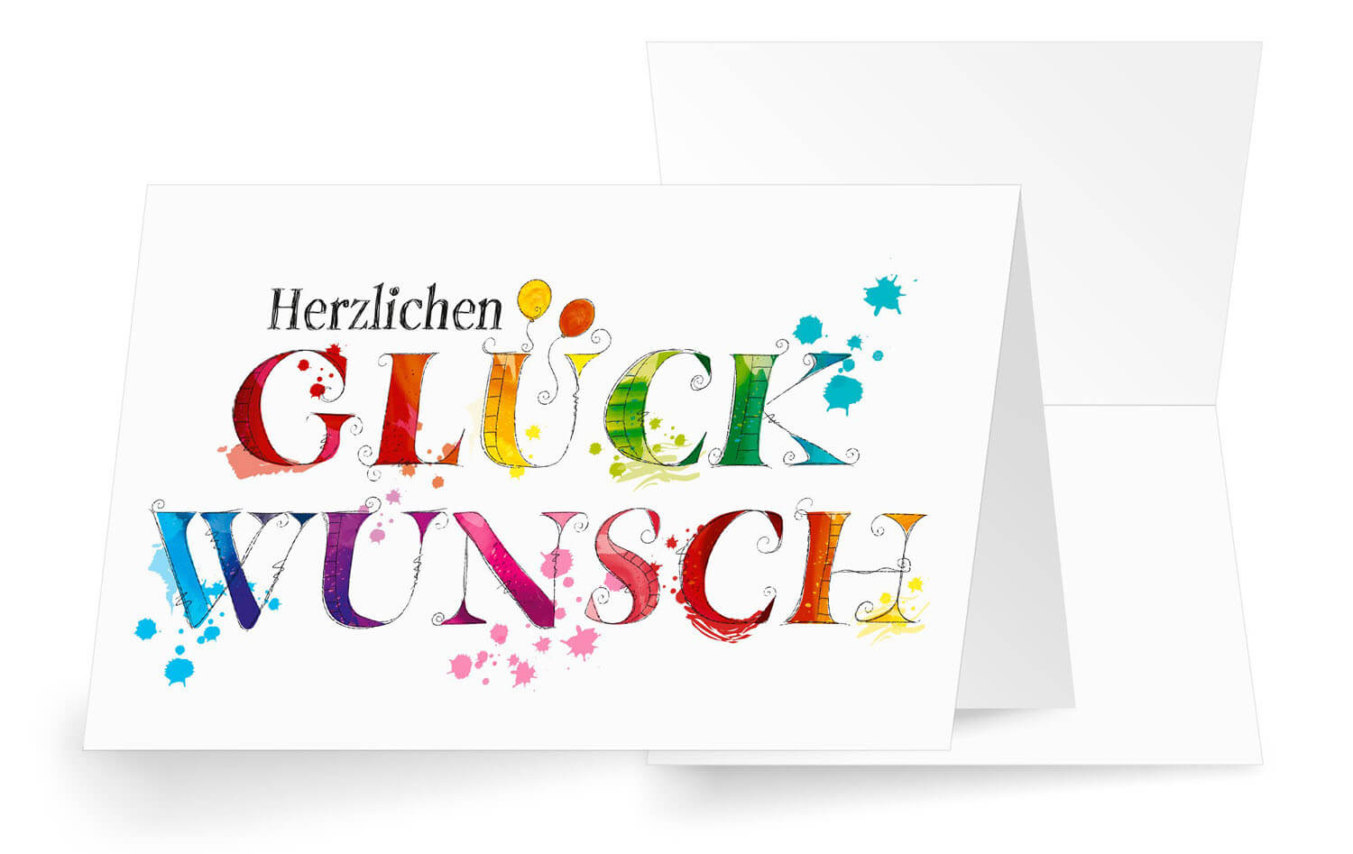 Bunte Spenden-Glückwunschkarte "Herzlichen Glückwunsch" für verschiedene Anlässe