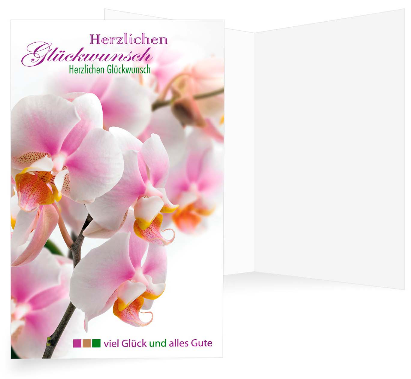 Glückwunschkarte mit herrlicher Orchideenblüte