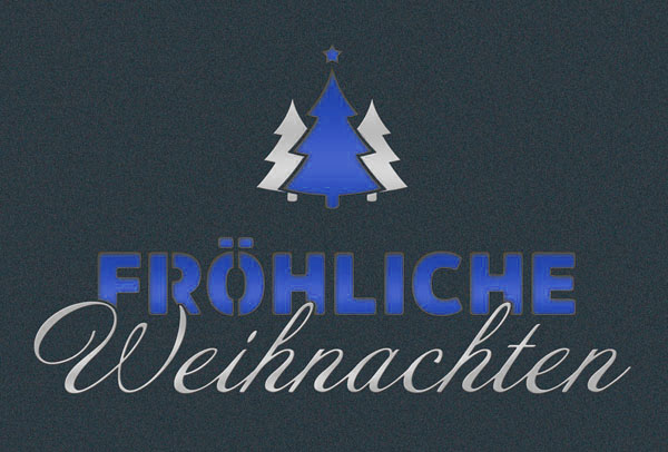 Weihnachtskarte: Fröhliche Weihnachten - Einleger blau