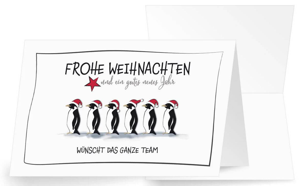 Originelle Spendenweihnachtskarte für Firmen mit Weihnachtsgruß vom ganzen Team