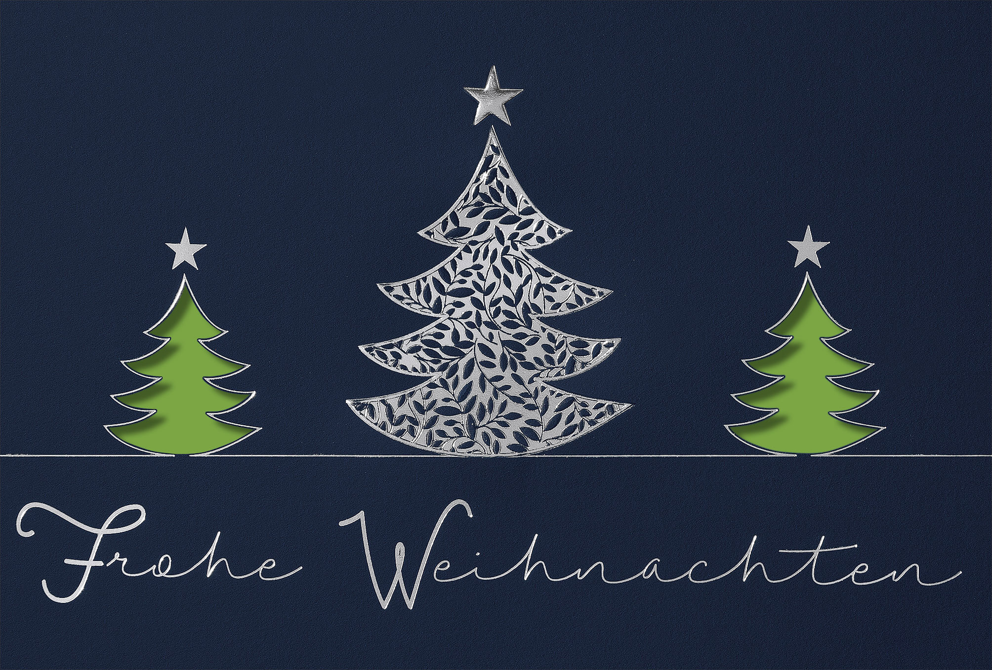 Nachtblaue Weihnachtskarte mit gutem Zweck zugunsten der Deutschen Alzheimer Gesellschaft e.V.