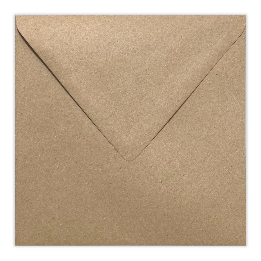 Briefumschlag 15,8x15,8 cm aus recycling Kraftpapier mit Nassklebung