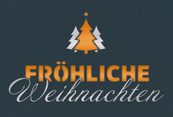 Weihnachtskarte: Fröhliche Weihnachten - Einleger orange