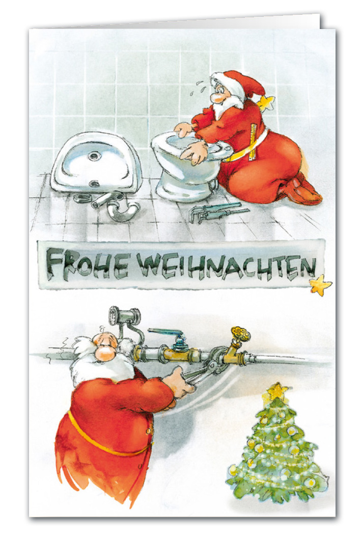 Weihnachtskarte Branchenkarte Installateur Sanitär Frohe Weihnachten