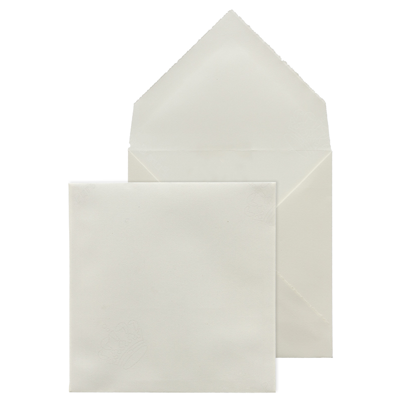 Briefumschlag 17x16,7 cm Büttenpapier creme (ohne Futter) mit Nassklebung