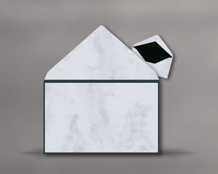 Briefkuvert Marmor Classic mit Trauerrahmen