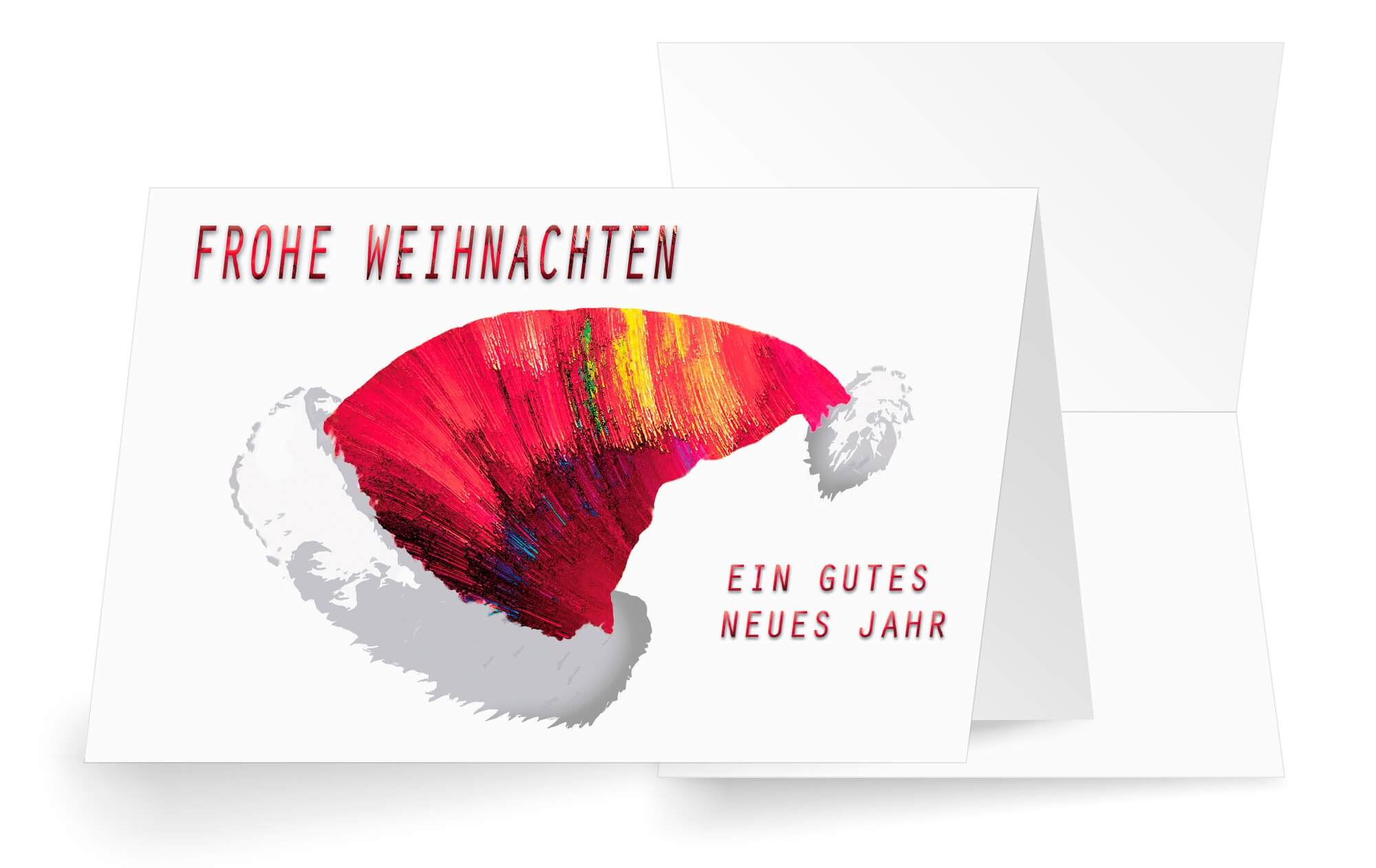 Spenden-Weihnachtskarte "Santa is coming" in rot-weiß zugunsten Ärzte ohne Grenzen