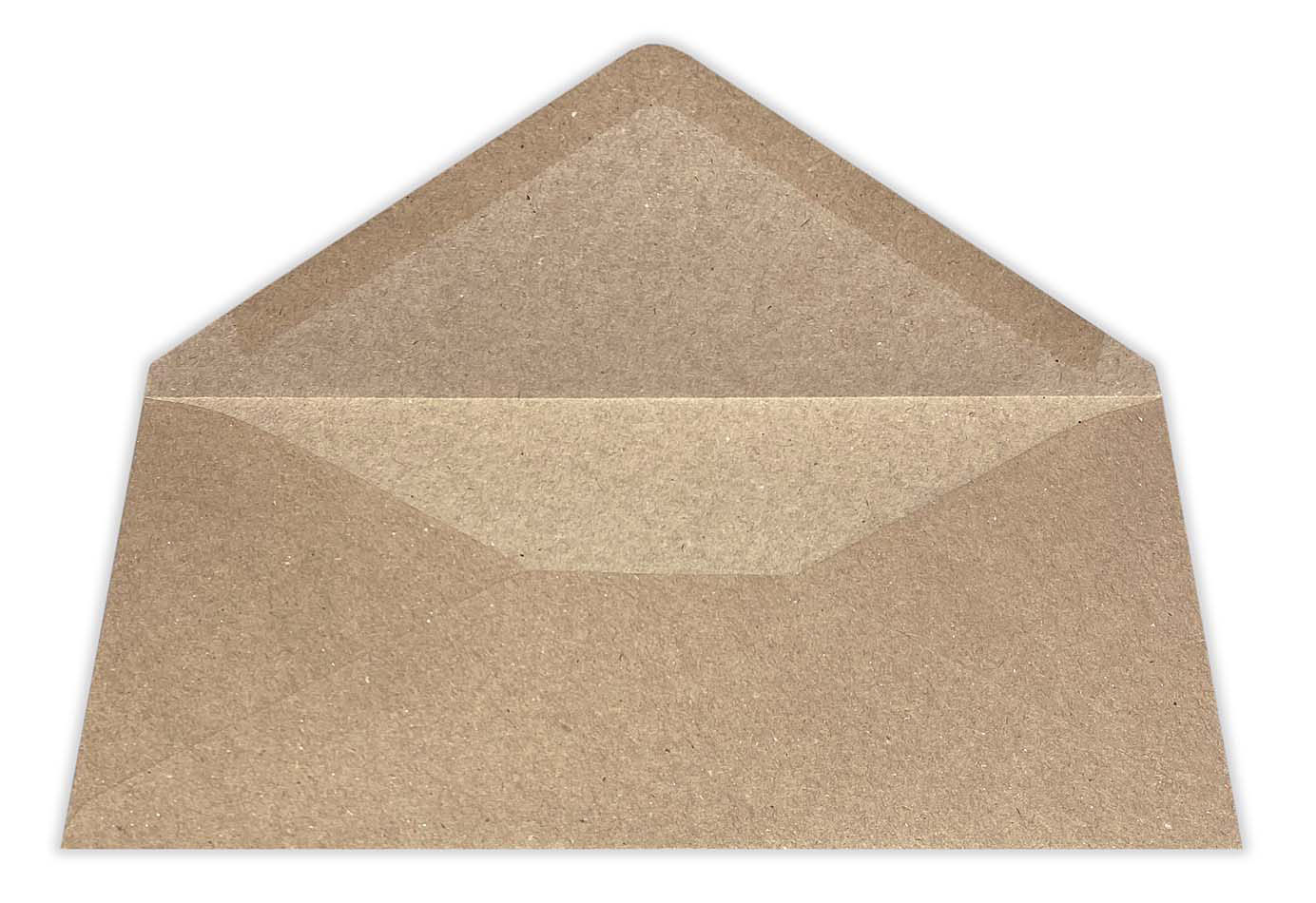 Briefumschlag DIN lang Muskat new brown recycling Kraftpapier mit Nassklebung offen