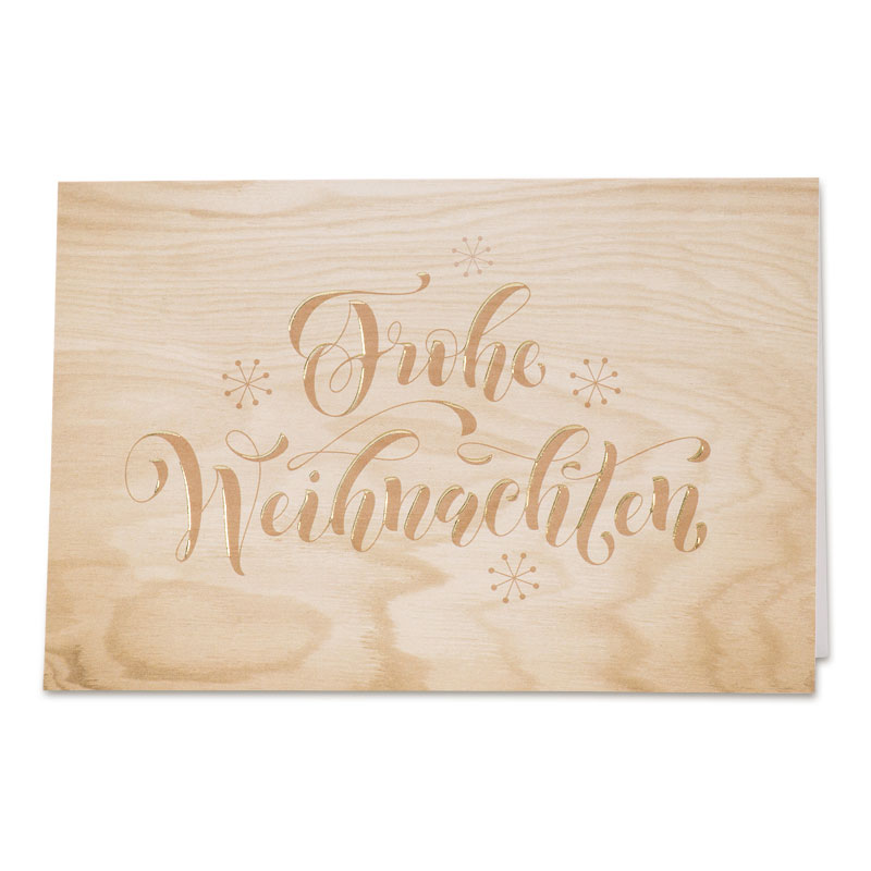 Weihnachtskarte mit Holzoptik