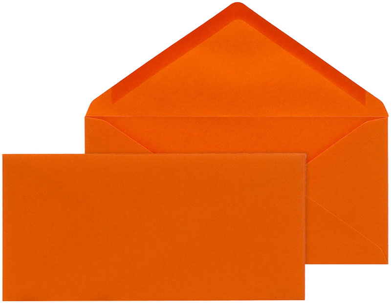 Briefumschlag 22x11 cm DIN lang orange nassklebend