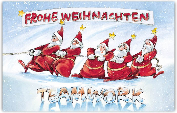 Team-Weihnachtskarte mit Weihnachtsgruß für Unternehmen aller Art