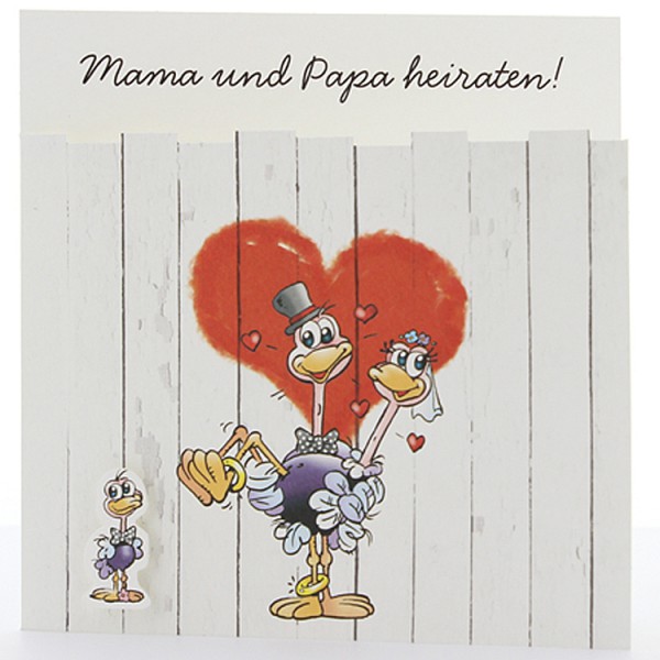 Hochzeitskarte Vogel Strauss Brautpaar Comic Kinder Applikation Hochzeitskarten Hochzeitseinladungskarten Einladungskarten Mit Herzen Alle Karten De