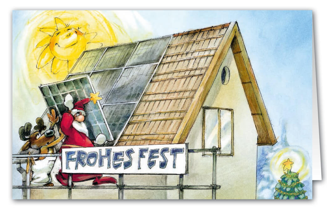 Branchenkarte als Weihnachtskarte für Solartechnik ...