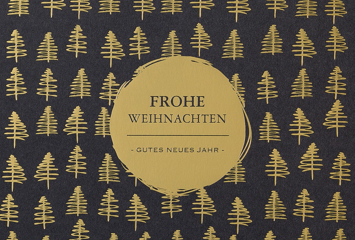 Exclusive Weihnachtskarte blau und gold mit  Weihnachts  