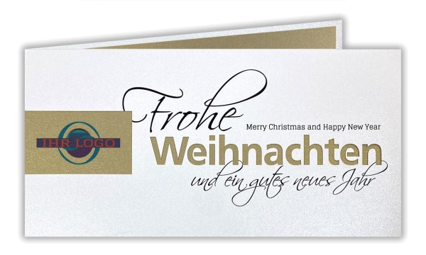 Weiße Weihnachtskarte Mit Firmen-Logo Stanzung Und Goldenem ...