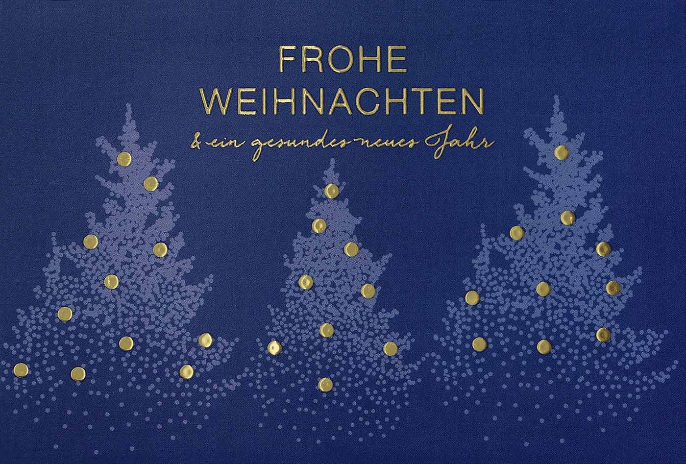 Dunkelblaue Weihnachtskarte Mit Goldfolienpragung Gruss Und Kleine Punkte Weihnachten Weihnachtskarten Nach Farben Sortiert Blaue Weihnachtskarten Alle Karten De