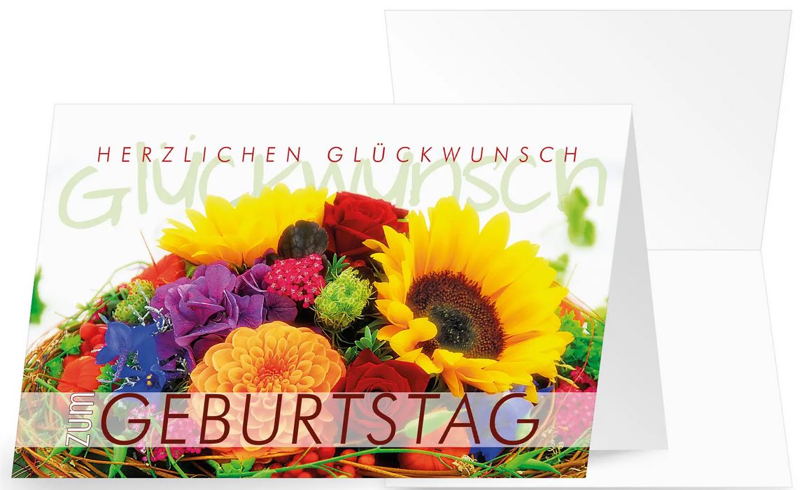 Bunte Glückwunschkarte Zum Geburtstag "Herzlichen Glückwunsch" Mit ...