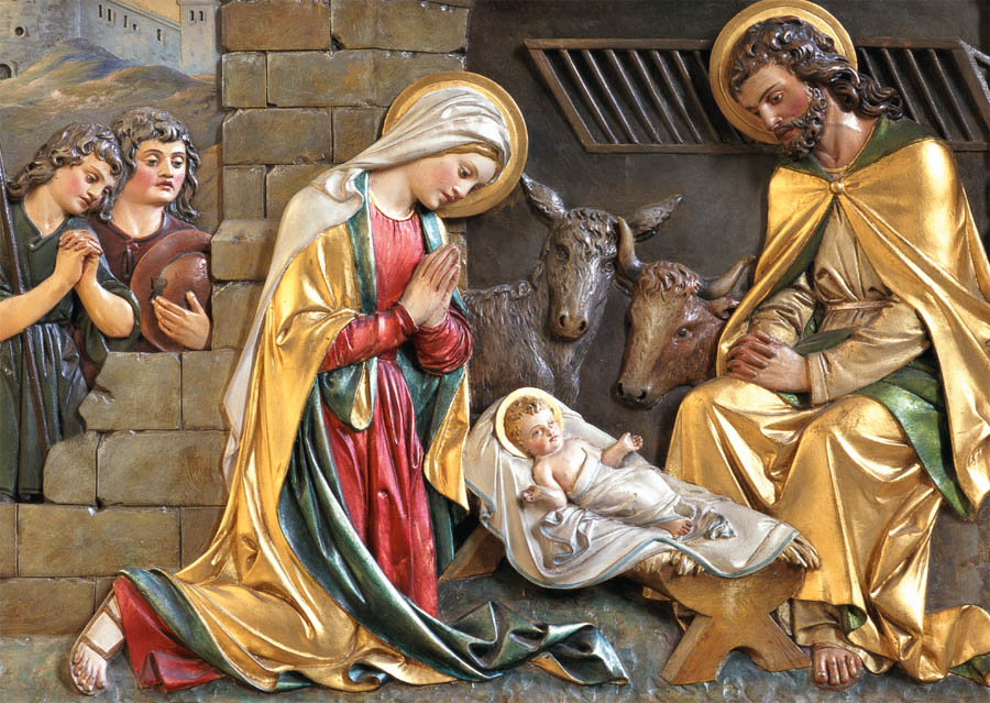 Religiöse Weihnachtskarte &quot;Geburt Christi&quot; aus Wallfahrtskirche Maria