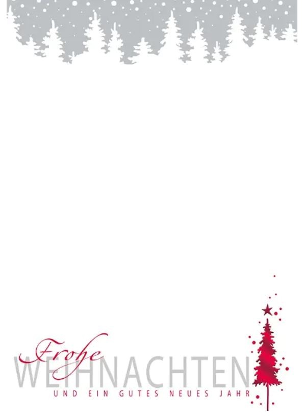 Weihnachtsbriefblatt White Christmas DIN A4 mit Gruß und rotem  Weihnachtsbaum – Weihnachten – Weihnachtsbriefpapier / Motivbriefbögen –  Weihnachts-Briefpapier DIN A4 –